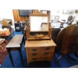 A c.1900 satinwood dressing table with three drawe