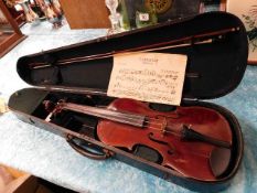 A cased Maidstone violin