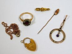 A quantity of mixed yellow metal & 9ct gold items