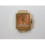 A small 18ct gold cased watch a/f