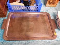 A silver plated art deco style tea tray
