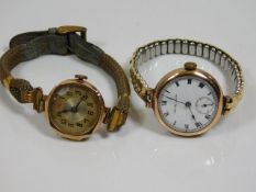 Two ladies wrist watches with 9ct gold cases