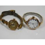 Two ladies wrist watches with 9ct gold cases