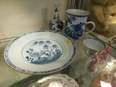 Four 18thC. Chinese porcelain items, all with faul