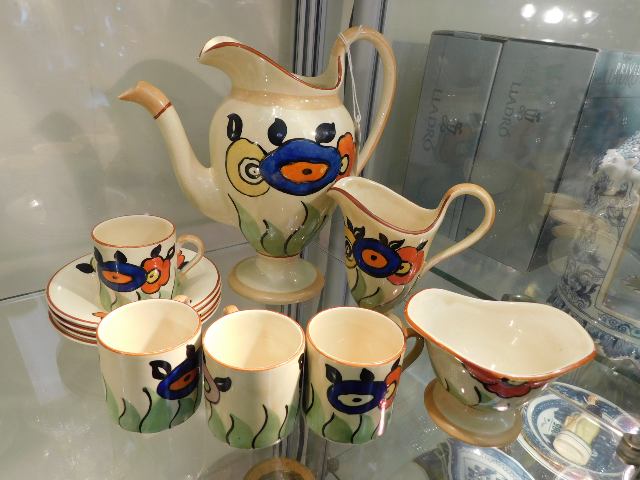 A 1930's art deco eleven piece coffee set by Dora