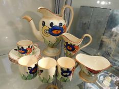 A 1930's art deco eleven piece coffee set by Dora