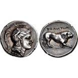 LUCANIA, Velia. Circa 300-280 BC. AR Nomos (21mm, 7.61 g, 7h). Philistion group. Head of Athena