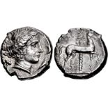 SICILY, Entella. Punic issues. Circa 345/38-320/15 BC. AR Tetradrachm (24mm, 16.47 g, 7h). Head of