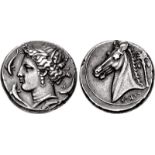 SICILY, Entella. Punic issues. Circa 320/15-300 BC. AR Tetradrachm (25.5mm, 16.68 g, 3h). Head of