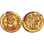 Julius Nepos. AD 474-475/480. AV Solidus (21mm, 4.40 g, 12h). Mediolanum (Milan) mint. Struck AD