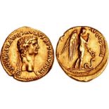 Claudius. AD 41-54. AV Aureus (19mm, 7.82 g, 6h). Rome mint. Struck AD 46-47. TI CLAVD CAESAR •