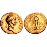 Trajan. AD 98-117. AV Aureus (18.5mm, 7.08 g, 6h). Restitution issue of Julius Caesar. Rome mint.