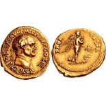 Vespasian. AD 69-79. AV Aureus (19mm, 7.16 g, 9h). Lugdunum (Lyon) mint. Struck AD 72. IMP CAES