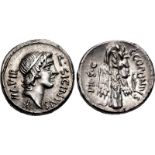 The Pompeians. Q. Sicinius and C. Coponius. 49 BC. AR Denarius (16mm, 3.70 g, 3h). Military mint