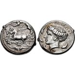 SICILY, Syracuse. Second Democracy. 466-405 BC. AR Tetradrachm (24mm, 17.25 g, 11h). Obverse die