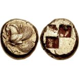 MYSIA, Lampsakos. Circa 500-450 BC. EL Stater (17.5mm, 15.41 g). Forepart of Pegasos left; grapevine