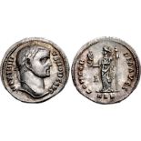 Maximinus II. As Caesar, AD 305-309. AR Argenteus (20mm, 3.18 g, 12h). Alexandria mint, 2nd