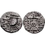 ANGLO-SAXON, Secondary Sceattas. Circa 710-765. AR Sceatt (13mm, 0.70 g, 8h). Series R3. Mint in