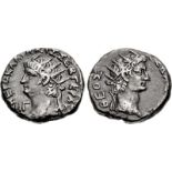 EGYPT, Alexandria. Nero, with Divus Augustus. AD 54-68. BI Tetradrachm (24mm, 12.51 g, 12h). Dated