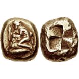 MYSIA, Kyzikos. Circa 450-330 BC. EL Stater (15.5mm, 15.93 g). Bearded male, nude but for petasos