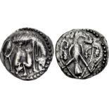 ANGLO-SAXON, Secondary Sceattas. Circa 720-725. AR Sceatt (12mm, 1.04 g, 8h). Series V, type 7. Mint