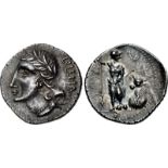 The Social War. AR. 90-88 BC. AR Denarius (20mm, 3.92 g, 12h). Bovianum(?) mint. Struck 89 BC.