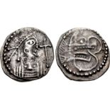 ANGLO-SAXON, Secondary Sceattas. Circa 720-745. AR Sceatt (12mm, 1.19 g, 1h). Series K, type 33 (