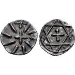 ANGLO-SAXON, Continental Sceattas. Circa 715-750. AR Sceatt (13mm, 0.83 g). Hexagon (Star of David/