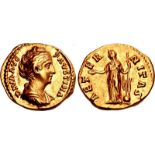 Diva Faustina Senior. Died AD 140/1. AV Aureus (19.5mm, 7.25 g, 6h). Rome mint. Struck under
