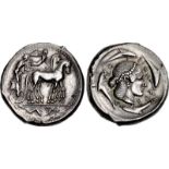 SICILY, Syracuse. Second Democracy. 466-405 BC. AR Tetradrachm (27.5mm, 17.41 g, 5h). Struck circa