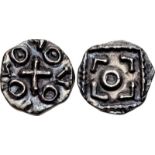 ANGLO-SAXON, Continental Sceattas. Circa 690/5-710. AR Sceatt (11.5mm, 1.13 g). Series D, type 8.