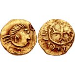 ANGLO-SAXON, Substantive Gold Phase. Circa 630-650. AV Thrymsa – Shilling (10.5mm, 1.27 g). Witmen-