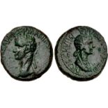 Gaius (Caligula), with Diva Drusilla. AD 37-41. Æ (19mm, 6.18 g, 12h). Miletos (Ionia) mint.