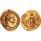 Vespasian. AD 69-79. AV Aureus (19mm, 6.92 g, 5h). Alexandria(?) mint. Struck AD 70. IMP CAESAR
