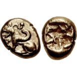 IONIA, Uncertain. Circa 600-550 BC. EL Hekte – Sixth Stater (9.5mm, 2.39 g). Lydo-Milesian standard.