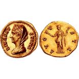 Diva Faustina Senior. Died AD 140/1. AV Aureus (19.5mm, 7.33 g, 6h). Rome mint. Struck under