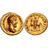 Marcus Aurelius. AD 161-180. Fourrée Aureus (20.5mm, 7.13 g, 6h). Contemporary counterfeit.