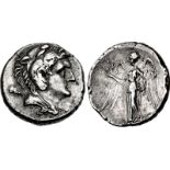 BRUTTIUM(?), Uncertain. 3rd century BC. AR Nomos (20.5mm, 6.67 g, 3h). Youthful head of Herakles