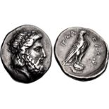 ELIS, Olympia. 107th Olympiad. 352 BC. AR Stater (23mm, 11.95 g, 1h). ‘Zeus’ mint. Head of Zeus