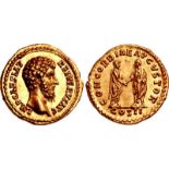 Lucius Verus. AD 161-169. AV Aureus (20mm, 7.24 g, 12h). Rome mint. Struck AD 161. IMP CΛES L