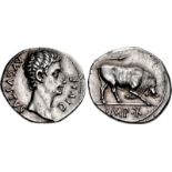 Augustus. 27 BC-AD 14. AR Denarius (19mm, 3.85 g, 5h). Lugdunum (Lyon) mint. Struck 15 BC.