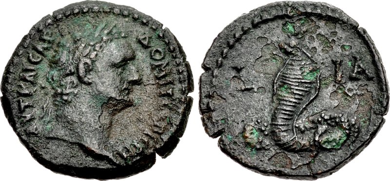 EGYPT, Alexandria. Domitian. AD 81-96. Æ Obol (18mm, 3.25 g, 12h). Dated RY 11 (AD 91/92). AVT