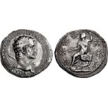 Gaius (Caligula). AD 37-41. AR Tridrachm (24mm, 7.24 g, 12h). Mint on Crete. ΓAIOΣ KAIΣAP ΣEB ΓEPM