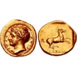 SICILY, Syracuse. Dionysios I. 405-367 BC. AV 50 Litrai – Dekadrachm (12.5mm, 2.88 g, 10h). Struck