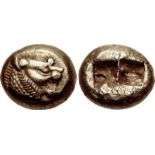 KINGS of LYDIA. temp. Alyattes – Kroisos. Circa 620/10-550/39 BC. EL Trite – Third Stater (12.5mm,