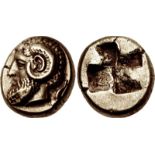 IONIA, Phokaia. Circa 478-387 BC. EL Hekte – Sixth Stater (10mm, 2.54 g). Bearded head of Zeus Ammon