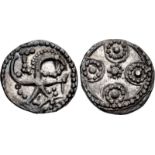 ANGLO-SAXON, Secondary Sceattas. Circa 720-745. AR Sceatt (11.5mm, 0.96 g). Series H, type 39.