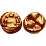 IONIA, Uncertain. Circa 600-550 BC. EL Hekte – Sixth Stater (10mm, 2.76 g). Phokaic standard. Fibula