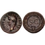Divus Augustus. Died AD 14. Æ Dupondius (29.5mm, 15.22 g, 6h). Rome mint. Struck under Tiberius,