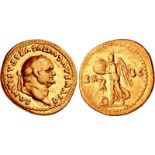 Divus Vespasian. Died AD 79. AV Aureus (19mm, 7.11 g, 6h). “Judaea Capta” commemorative. Rome